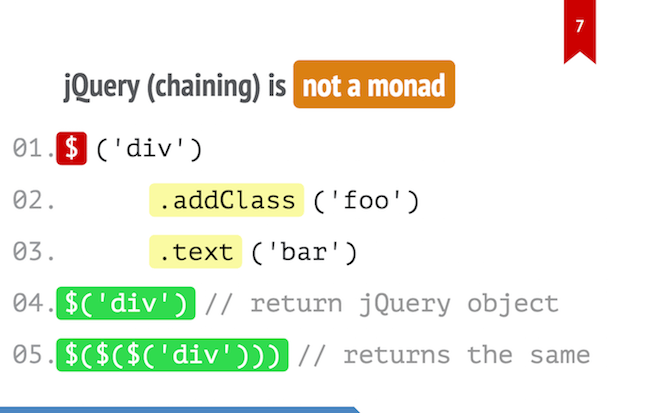 jQuery to nie monada